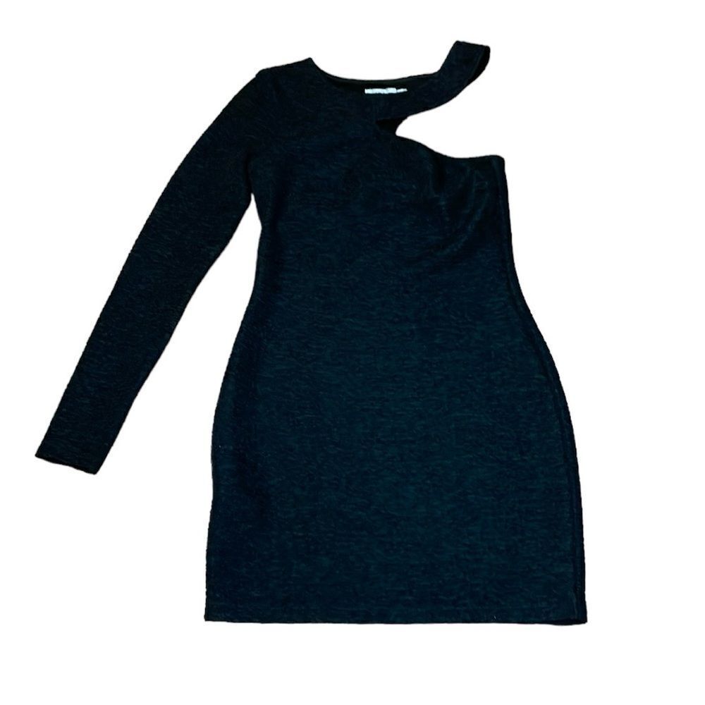 BCBGeneration Black Textured Assymetrical Dress, XXS